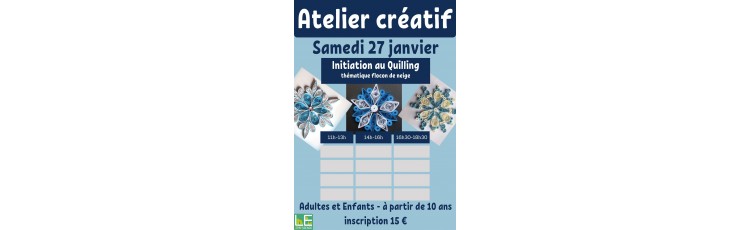 Atelier créatif : Flocon de neige !
