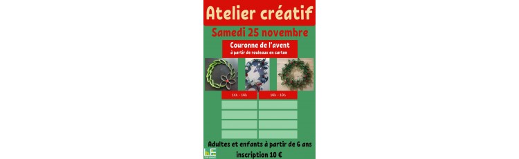 Atelier créatif : Couronne de l'Avent