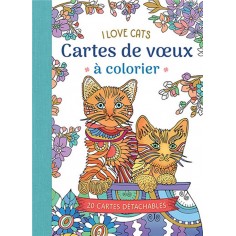 I LOVE CATS - CARTES DE VOEUX A COLORIER