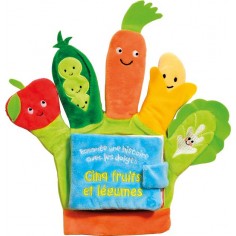 RACONTE UNE HISTOIRE AVEC LES DOIGTS - CINQ FRUITS ET LEGUMES-LIVRE GANT