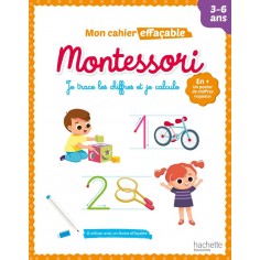 MON CAHIER EFFACABLE MONTESSORI - JE TRACE LES CHIFFRES ET JE CALCULE