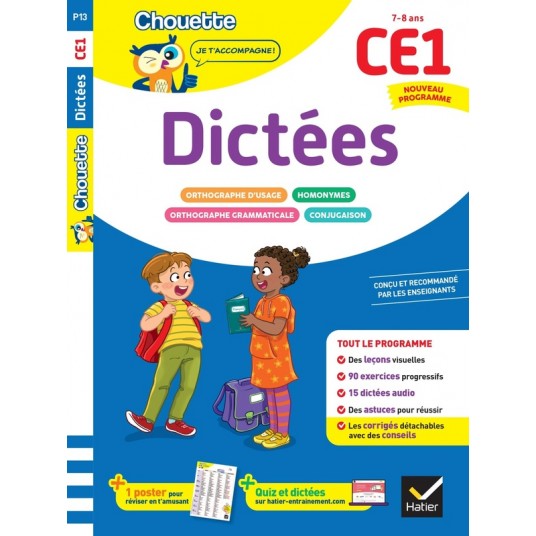 DICTEES CE1 - CAHIER DE SOUTIEN NOUVEAU PROGRAMME - LECONS ET EXERCICES CORRIGES