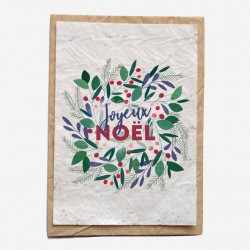 CARTE À PLANTER - JOYEUX NOEL FLORAL