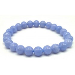 BRACELET CALCEDOINE BLEUE 8 MM