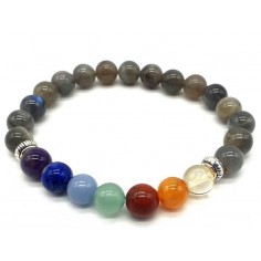 BRACELET LABRADORITE 7 CHAKRAS 8MM