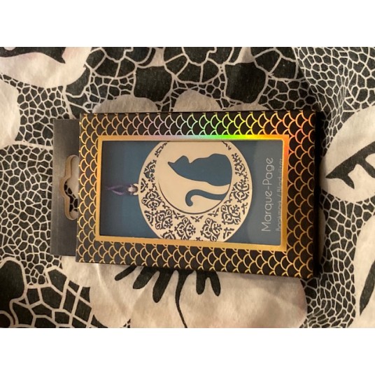 MARQUE-PAGES METAL DECOUPE - CHAT LUNE